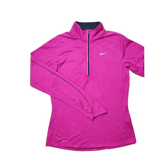 nike element half zip pink